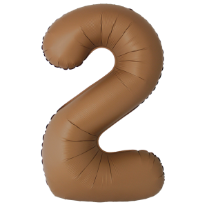 Фольгированный шар шоколад матовый цифра 2