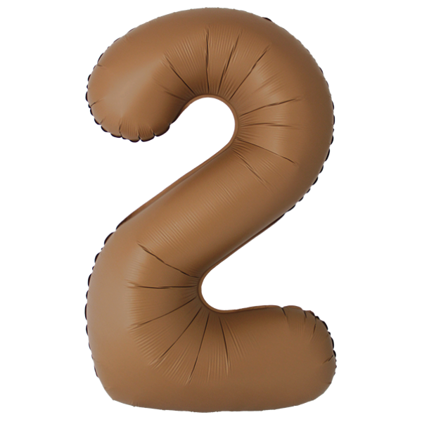 Фольгированный шар шоколад матовый цифра 2