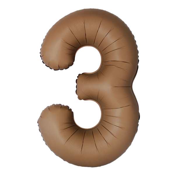 Фольгированный шар шоколад матовый цифра 3