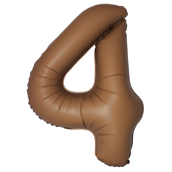 Фольгированный шар шоколад матовый цифра 4