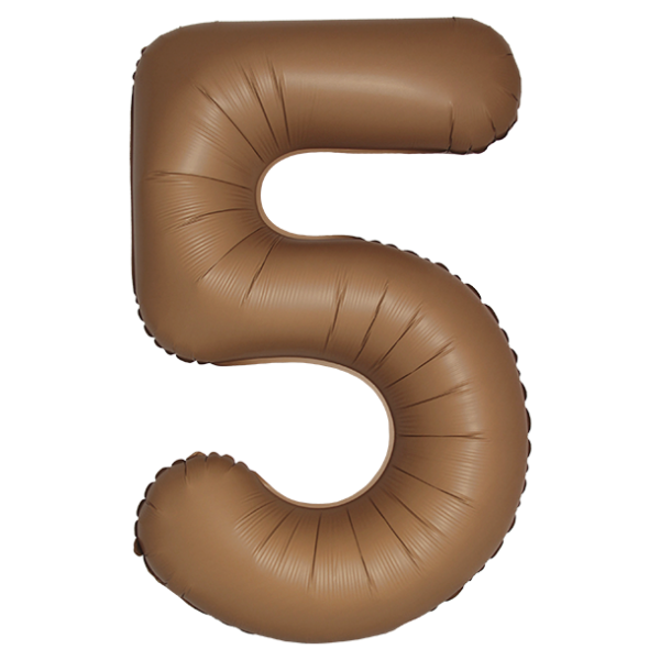 Фольгированный шар шоколад матовый цифра 5