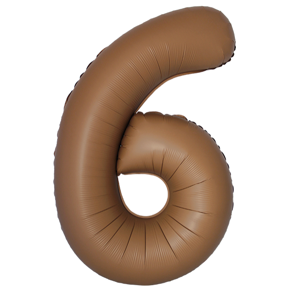 Фольгированный шар шоколад матовый цифра 6