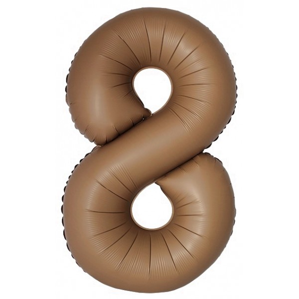Фольгированный шар шоколад матовый цифра 8