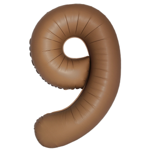 Фольгированный шар шоколад матовый цифра 9