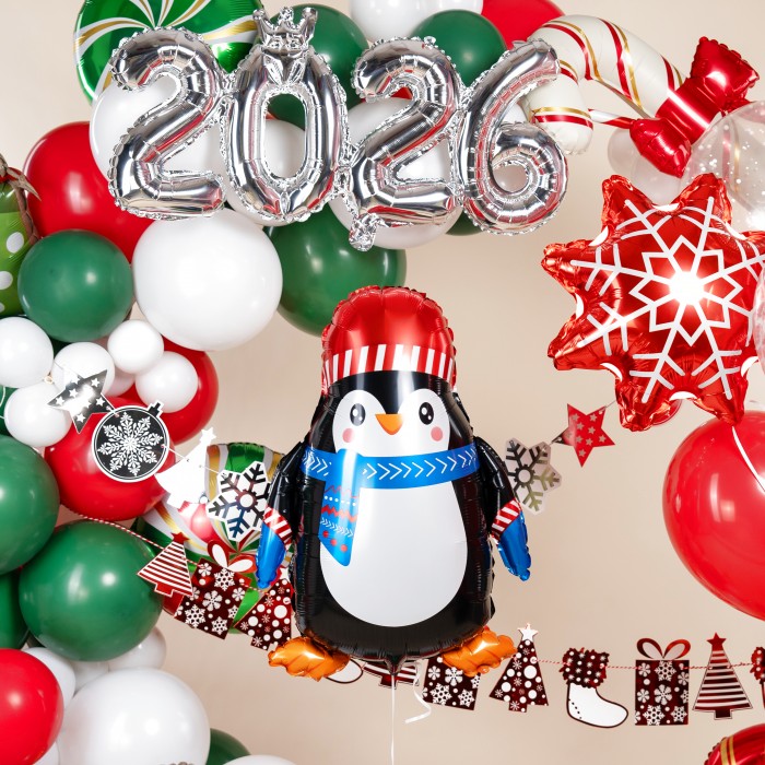 Надпись фольгированная мини-цифра 2026 серебро