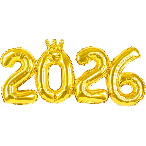 Надпись фольгированная мини-цифра 2026 золото