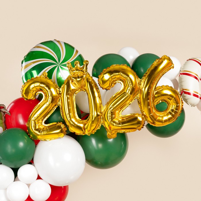 Надпись фольгированная мини-цифра 2026 золото