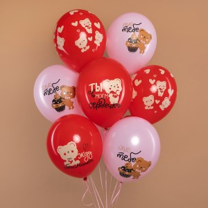 Облако воздушных шаров Влюбленные Мишки