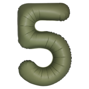 Оливковый Матовый фольгированный шар цифра 5