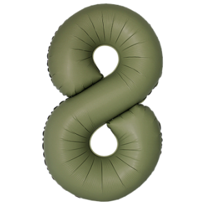 Оливковый Матовый фольгированный шар цифра 8