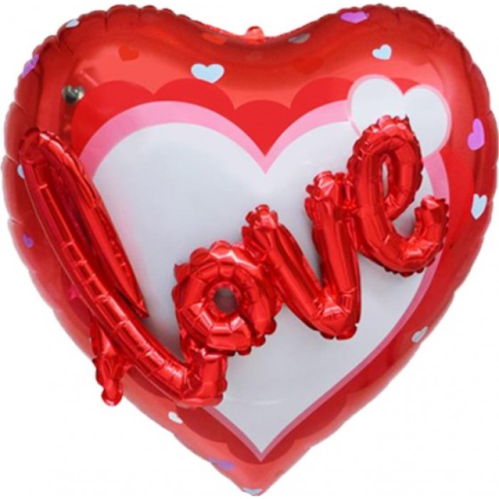 Сердце красное 3d Love you