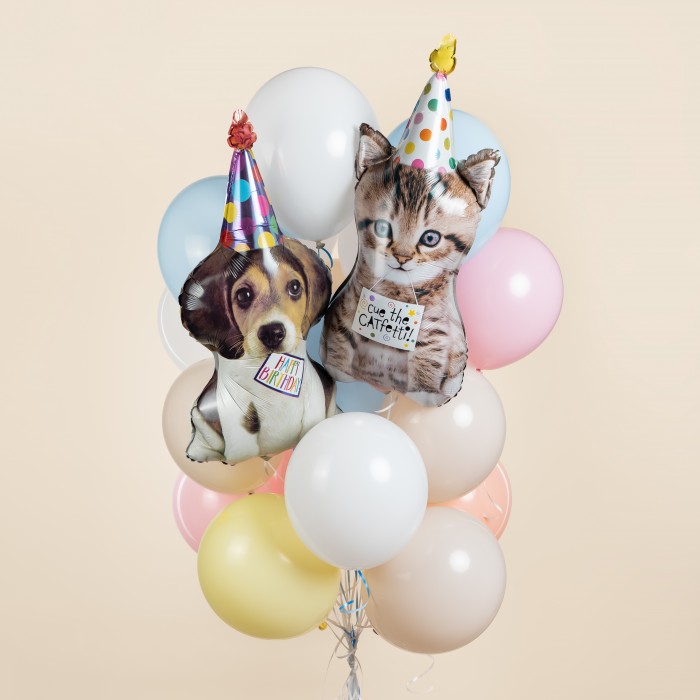 Шар фигура Котенок с табличкой