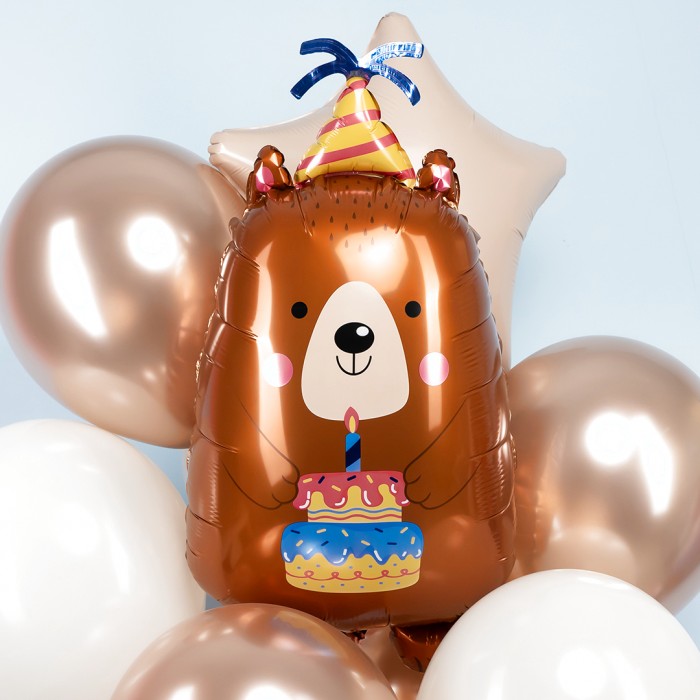 Шар фигура Мишка с тортом