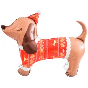 Шар фигура Новогодний таксик