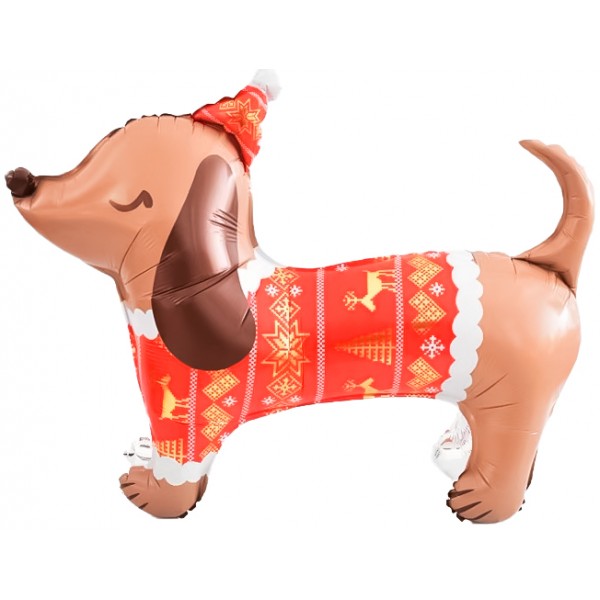 Шар фигура Новогодний таксик