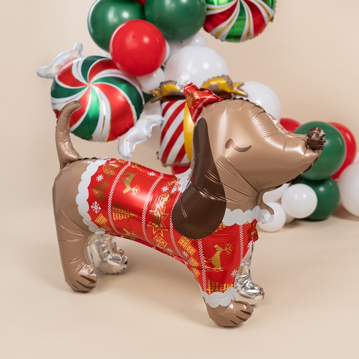 Шар фигура Новогодний таксик