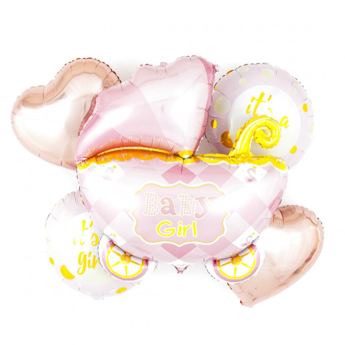 Шар фигура коляска для девочки