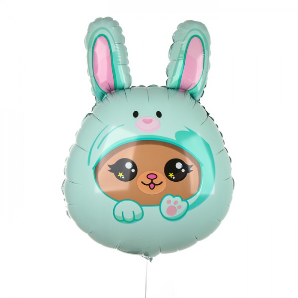 Шар фигура Мишка в костюме Зайки