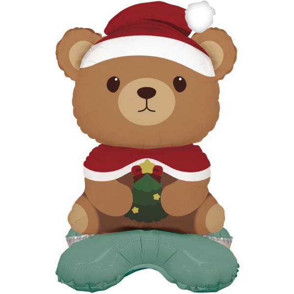 Шар фигура на подставке  Новогодний мишка (воздух)