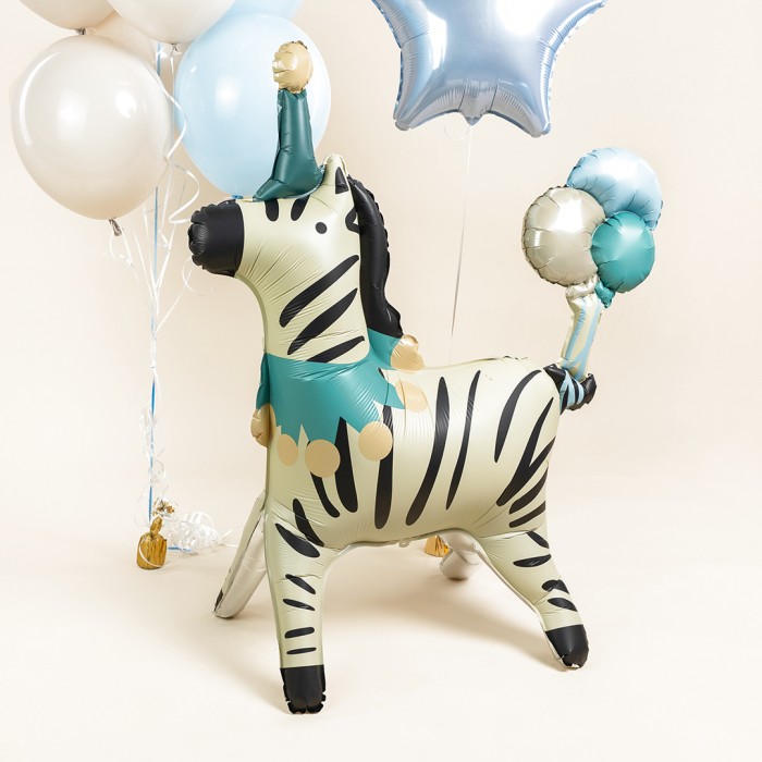 Шар фигура зебра в колпачке