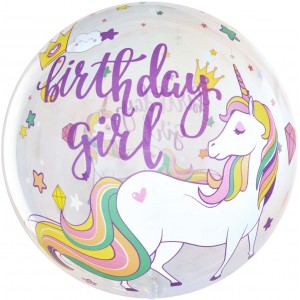 Шар круг Deco Bubble, День Рождения девочки