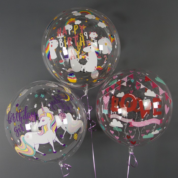 Шар круг Deco Bubble, День Рождения девочки