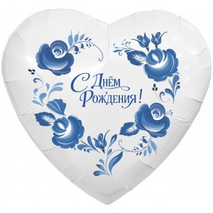 Шар сердце Фарфоровый букет