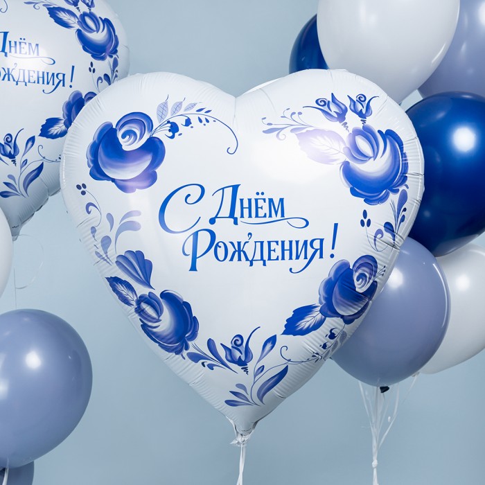 Шар сердце Фарфоровый букет
