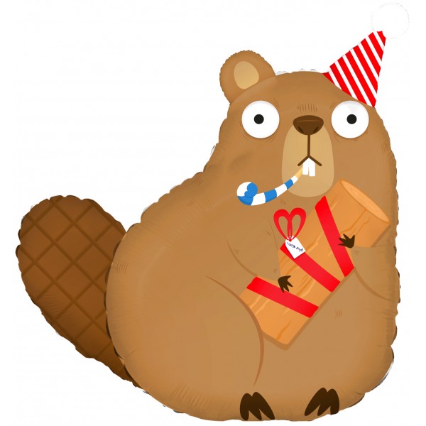 Шар фигура Бобр с подарком
