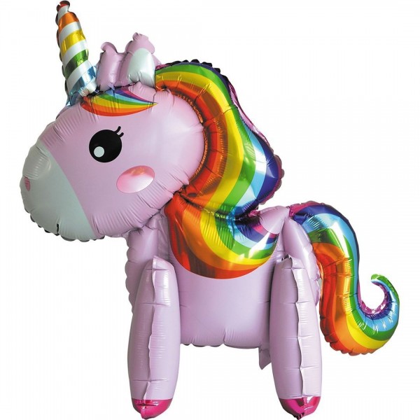 Шар фигура Единорог розовый