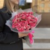 15 кустовых бело-малиновых роз Файрворкс 50 см