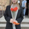 3 оранжевых розы Вау 40 см