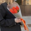 5 оранжевых роз Вау 40 см
