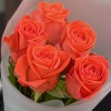 5 оранжевых роз Вау 40 см
