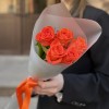 5 оранжевых роз Вау 40 см