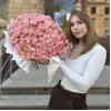 51 кустовая  розовя роза Джульетта 50 см