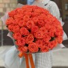 51 оранжевая роза Вау 60 см
