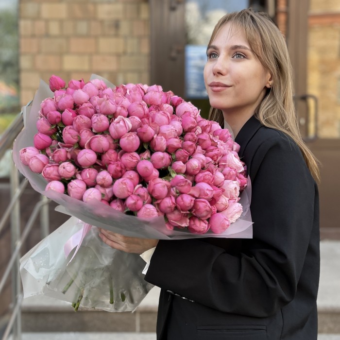 51 пионовидная Роза Сильва Пинк 60 см