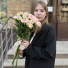 7 кустовых пионовидных роз Джелатто 50 см