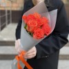 7 оранжевых роз Вау 40 см