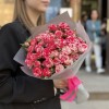 9 кустовых бело-малиновых роз Файрворкс 40 см