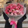 9 кустовых бело-малиновых роз Файрворкс 40 см