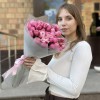 9 кустовых пионовидных роз Сильва Пинк 60 см