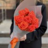 9 оранжевых роз Вау 40 см