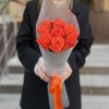 9 оранжевых роз Вау 40 см