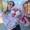 Букет из 15 ярких пионов MIX