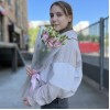Букет из 3 махровых бело-розовых эустом