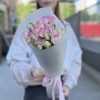 Букет из 5 махровых бело-розовых эустом