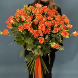 Кустовая оранжевая Роза Чарминг Бейб 60 см