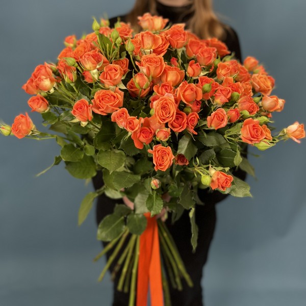 Кустовая оранжевая Роза Чарминг Бейб 60 см